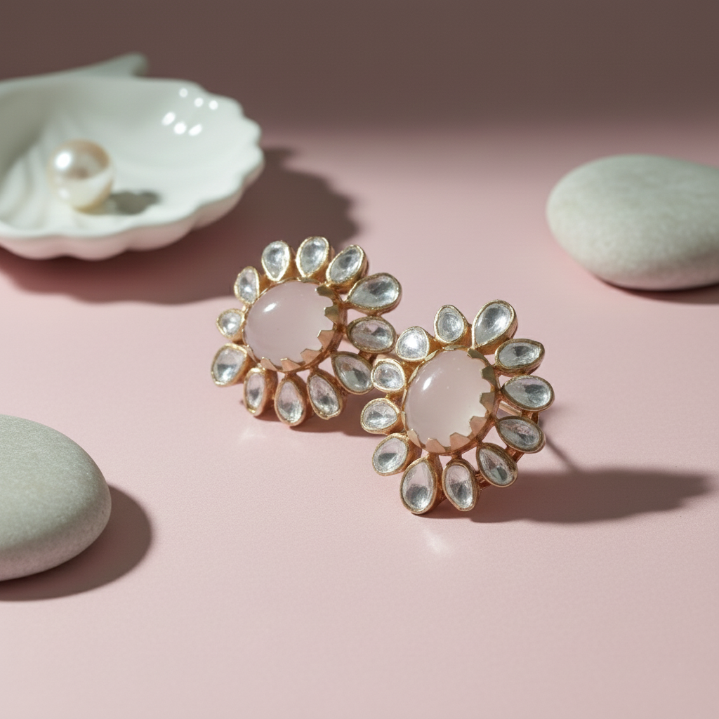 Petal Blossom Polki Studs