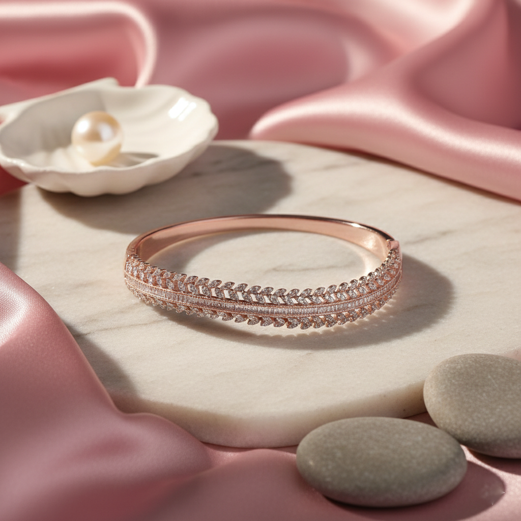 Rose Gold Leaf Bangle