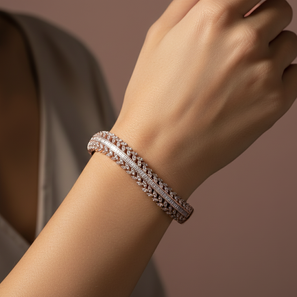 Rose Gold Leaf Bangle