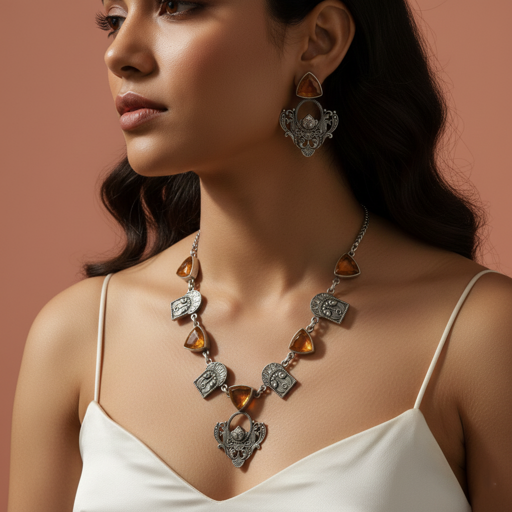 Amber Filigree Elegance Set