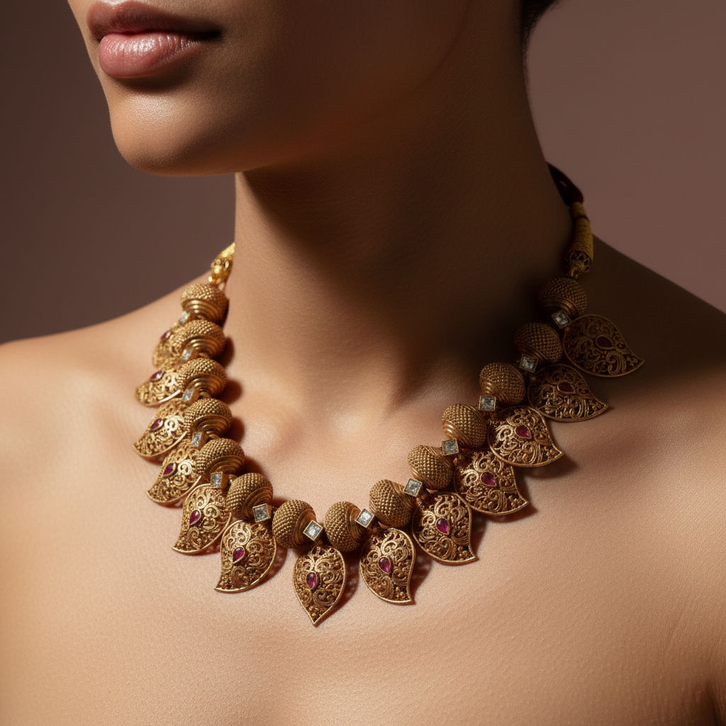 Mangalya Gold Leaf Necklace