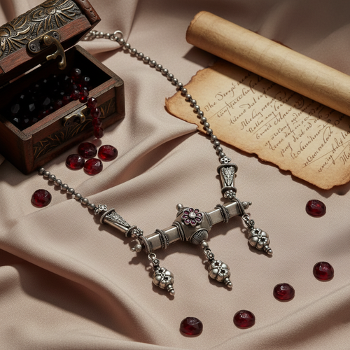 Vintage Ruby Pendant Maala