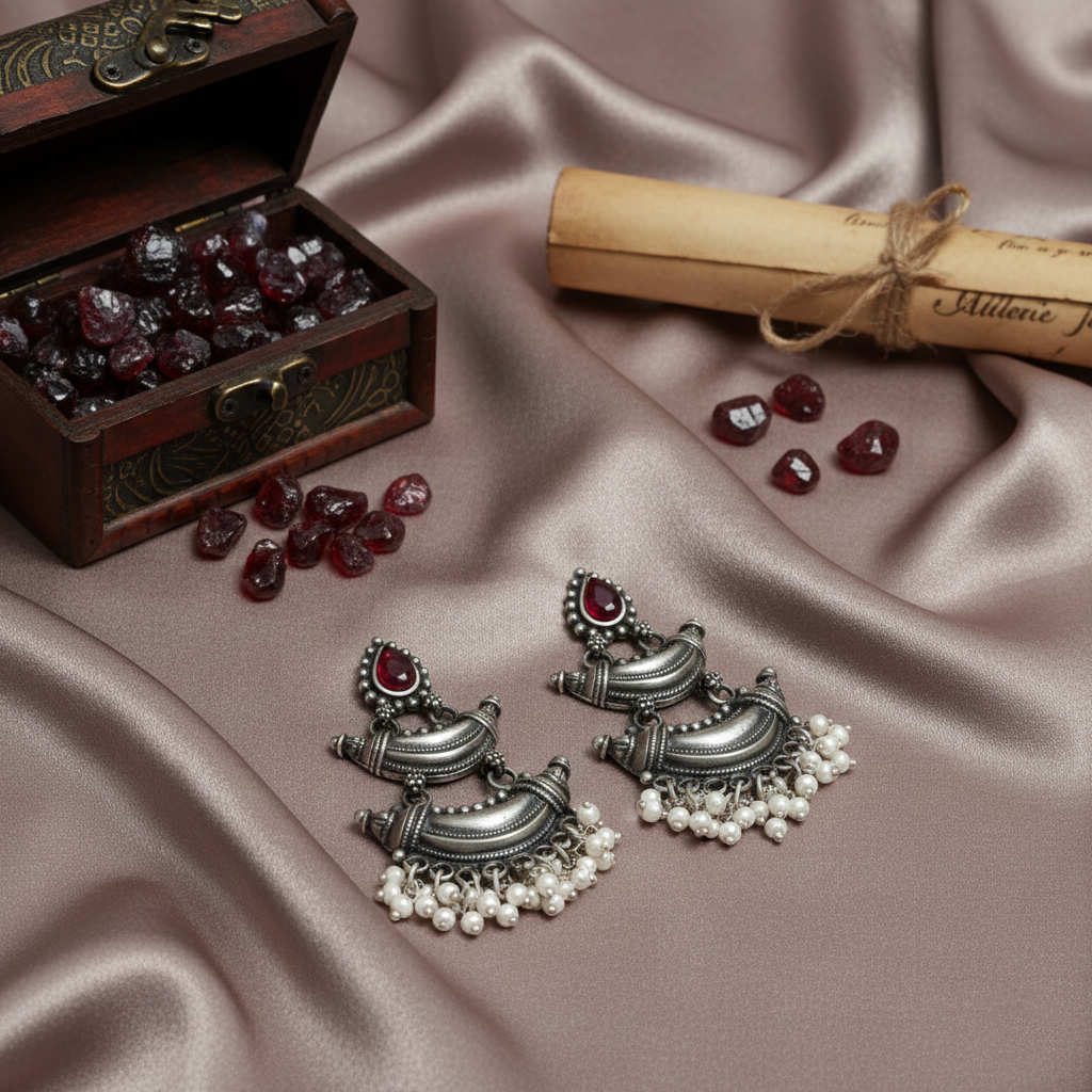 Ruby Red Teardrop  Earrings.