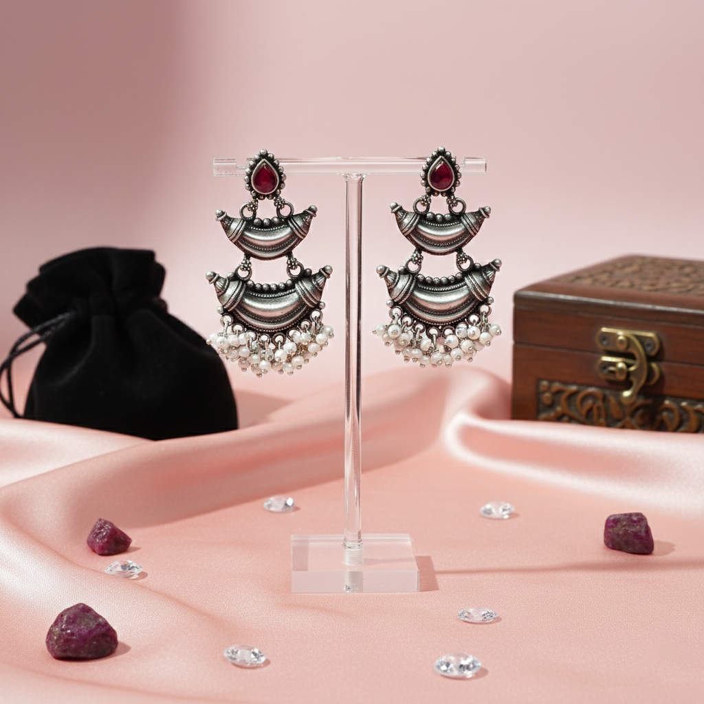 Ruby Red Teardrop  Earrings.