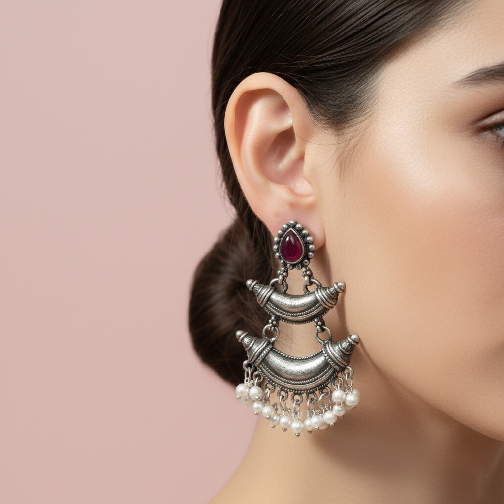 Ruby Red Teardrop  Earrings.