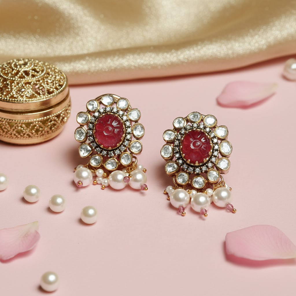 Ruby Regal Polki Choker Set