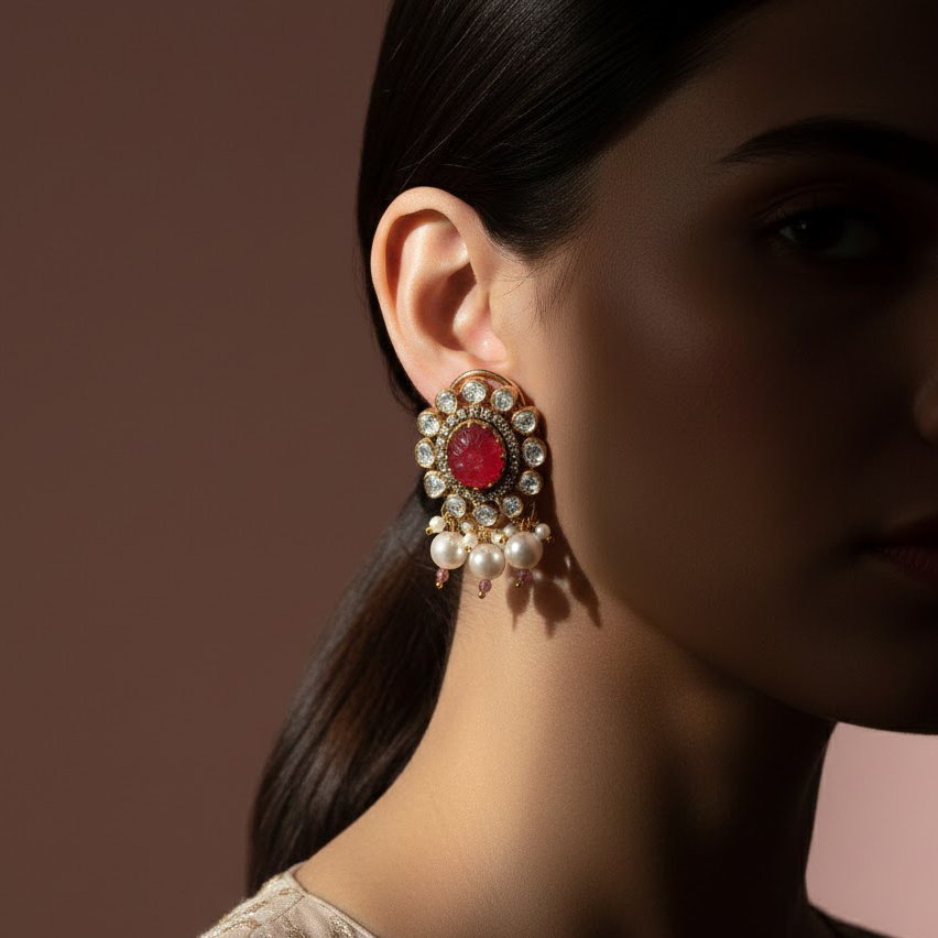 Ruby Regal Polki Choker Set