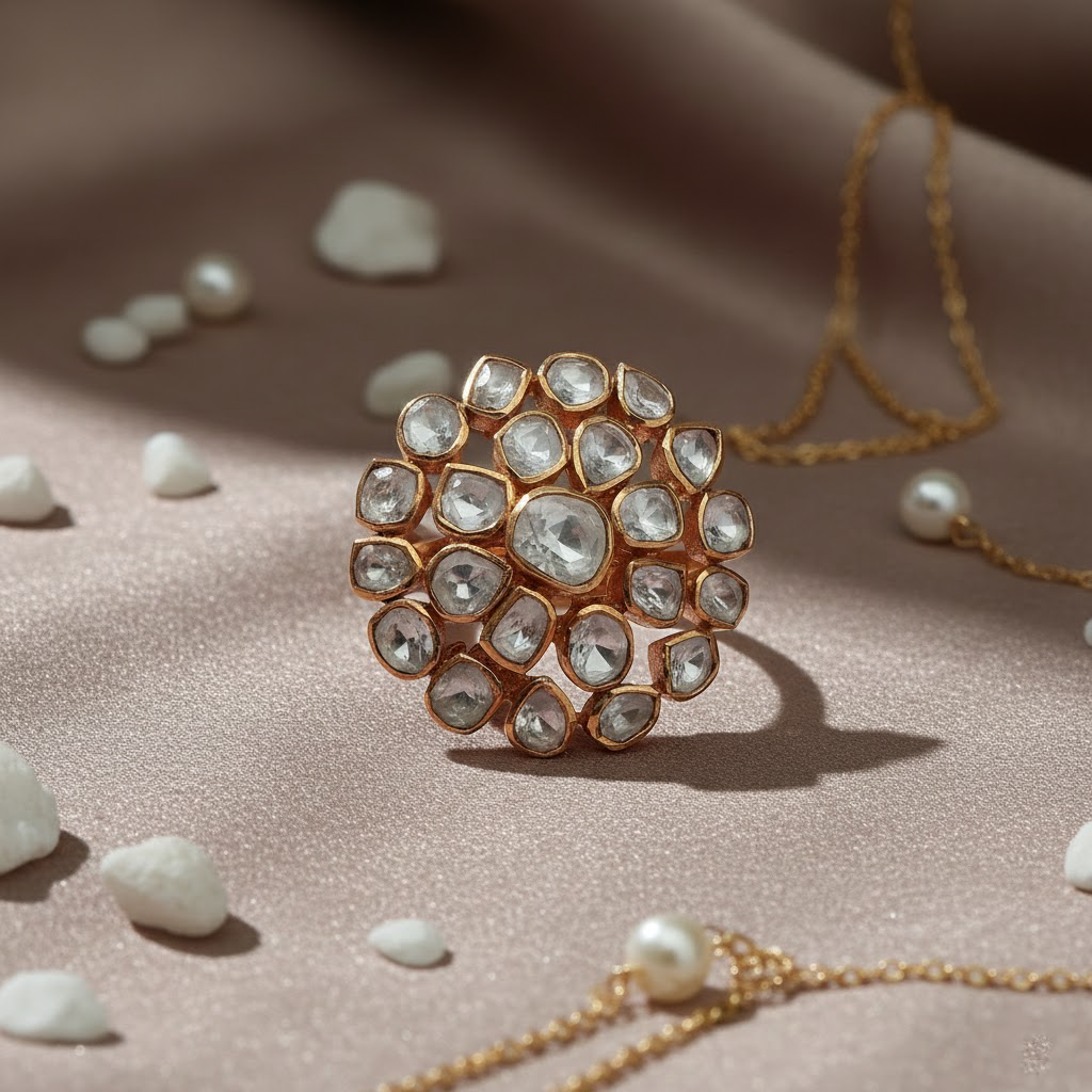 Polki Cluster Elegance Ring