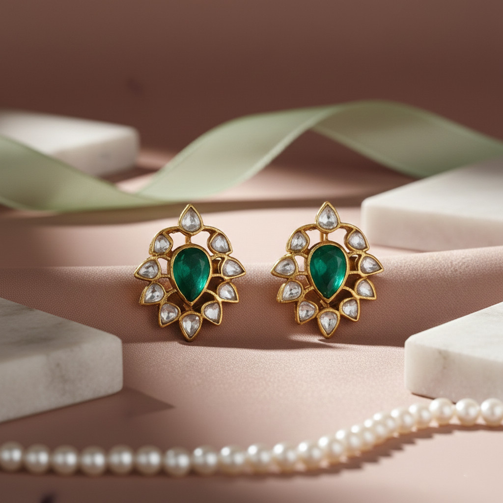 Teardrop Floral Studs