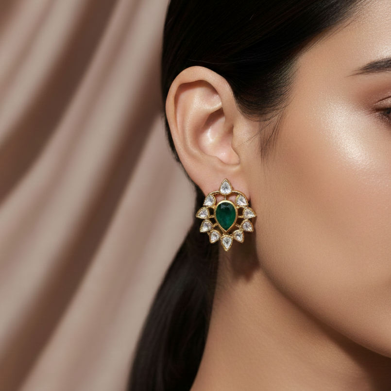 Teardrop Floral Studs