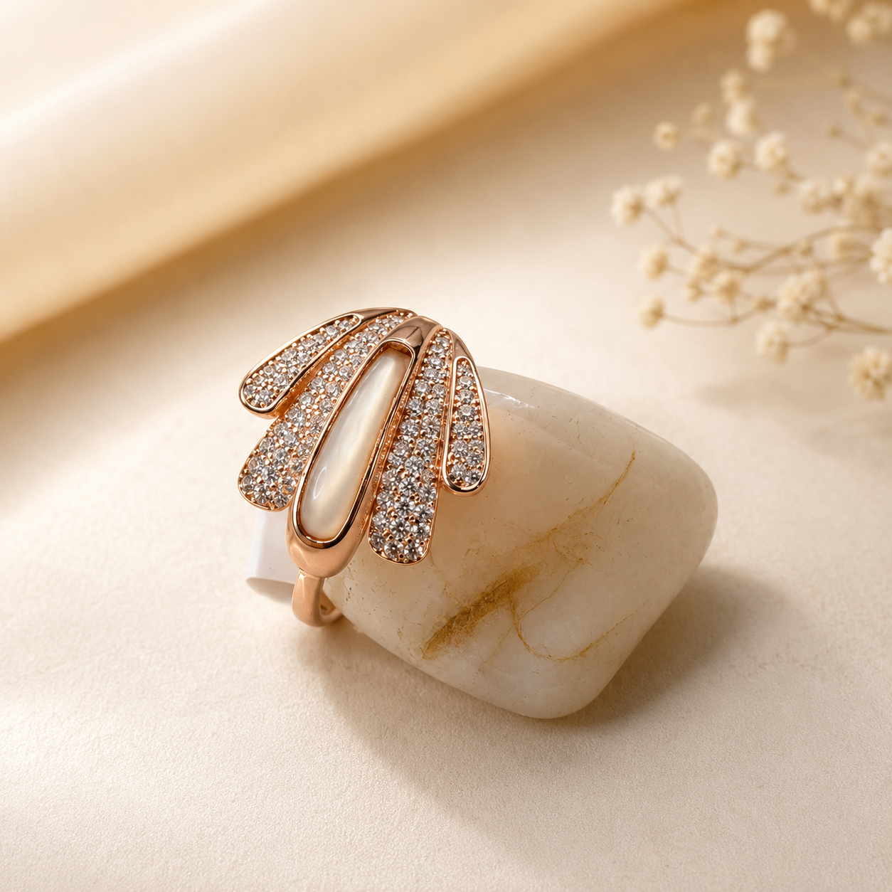 Aurora Pearl Cascade Ring