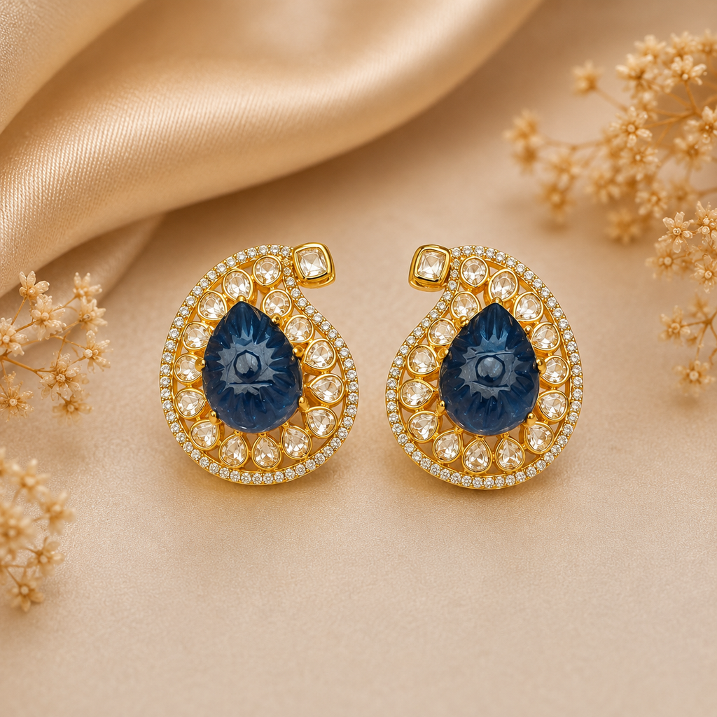 Midnight Noor Polki Studs