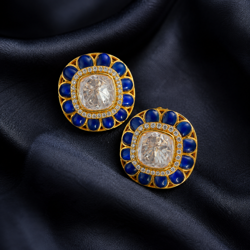 Noor Royale Lapis Polki Studs