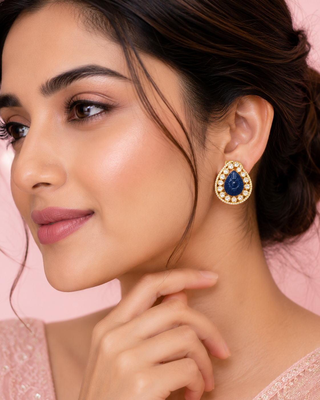 Midnight Noor Polki Studs