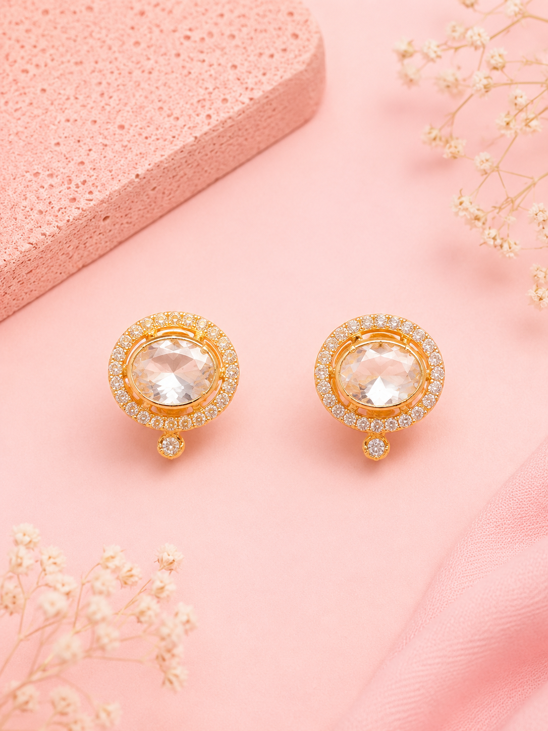 Celeste Polki Halo Studs