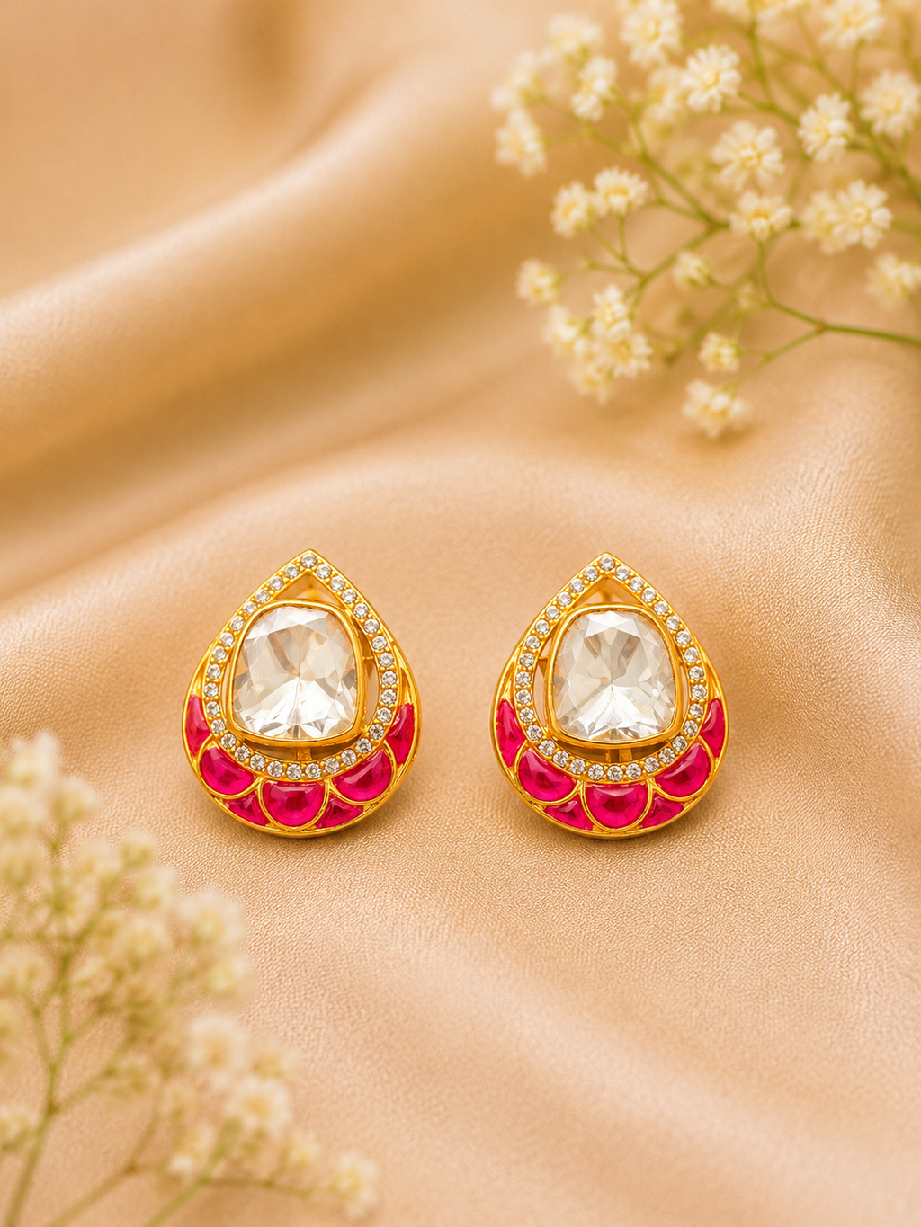Rosette Polki Studs