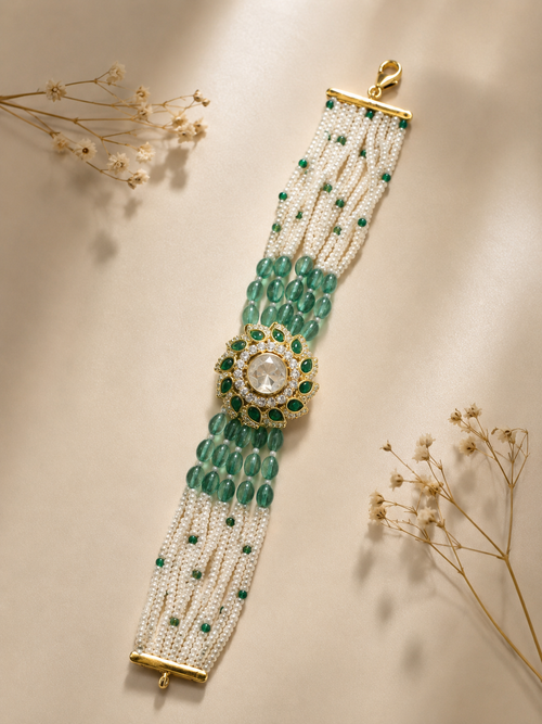 Emerald Bloom Statement Bracelet