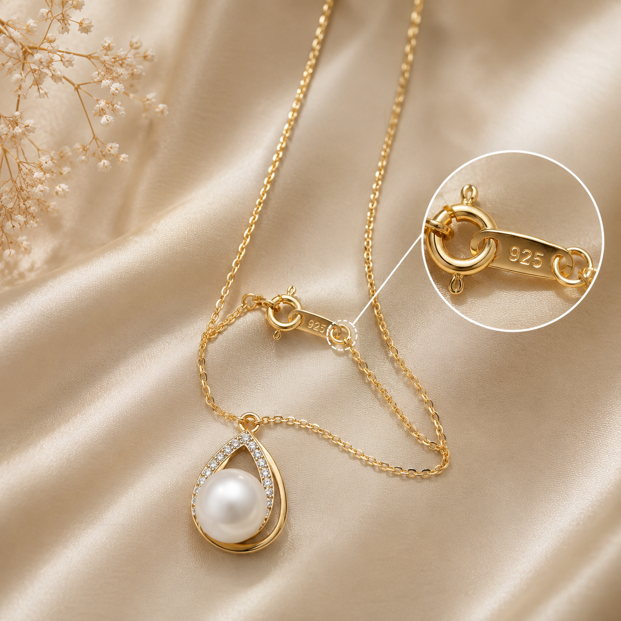 Pearl Grace Teardrop Pendant Set