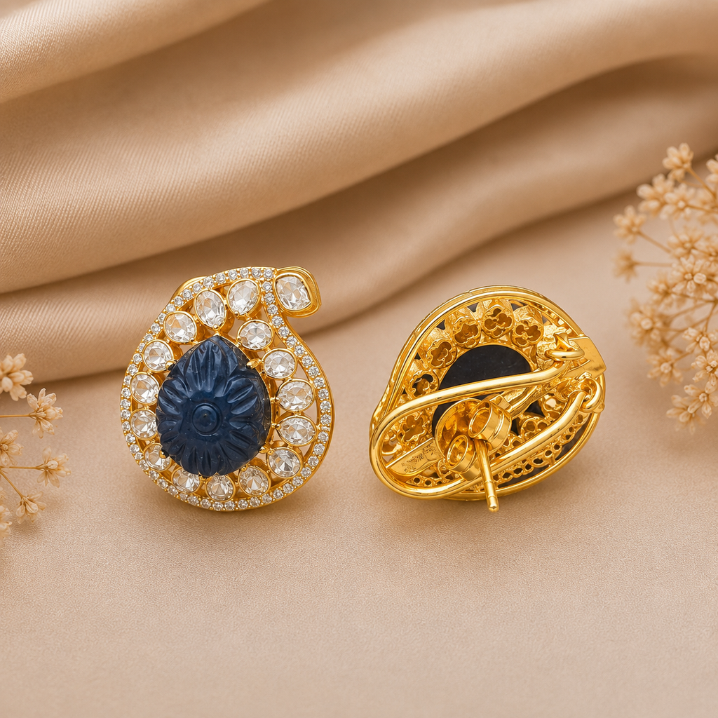 Midnight Noor Polki Studs