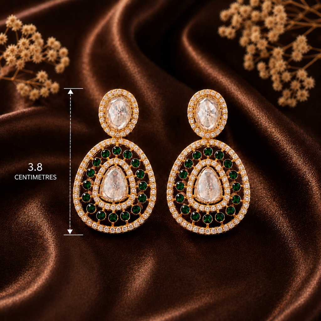 Zaria Emerald Halo Earrings