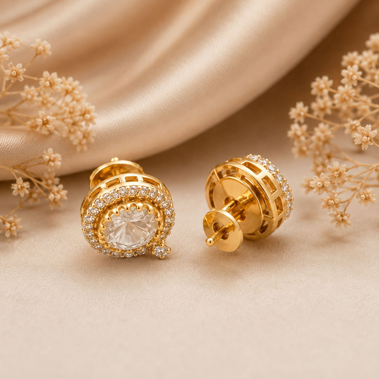 Celeste Polki Halo Studs