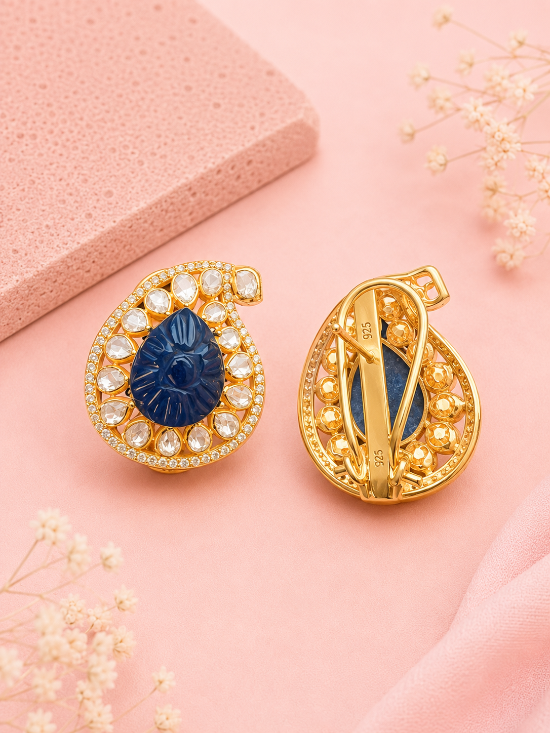 Midnight Noor Polki Studs