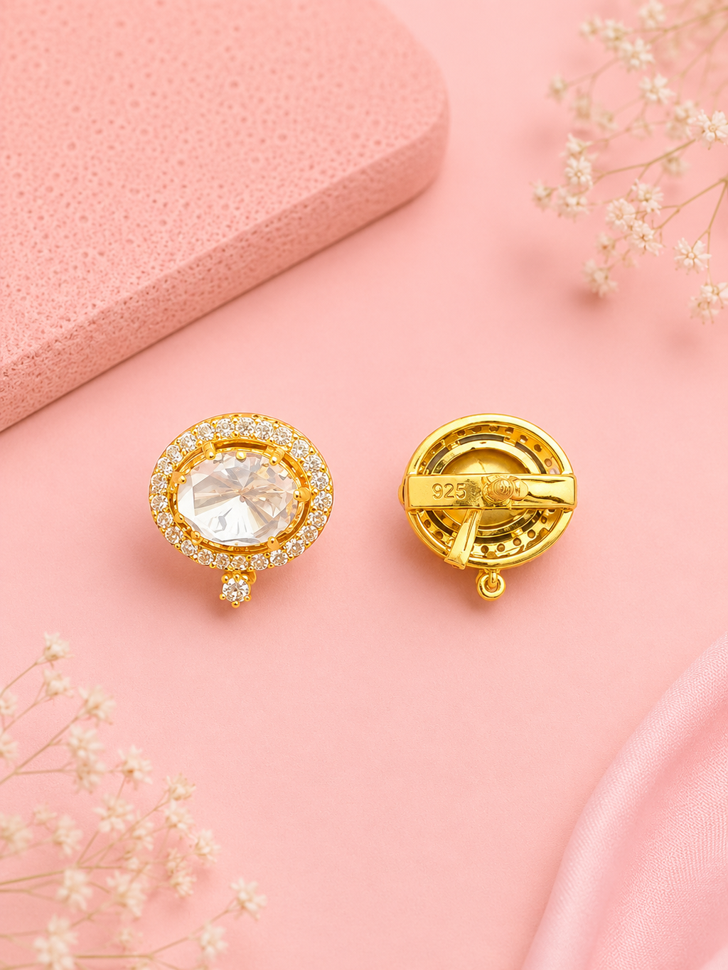 Celeste Polki Halo Studs