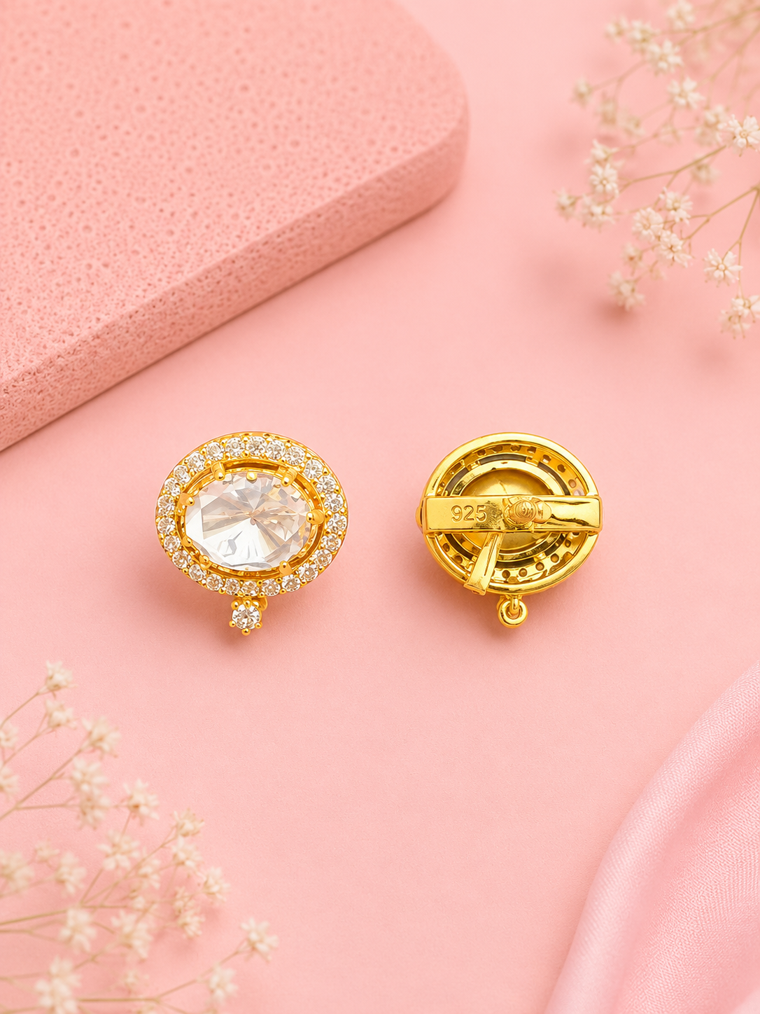 Celeste Polki Halo Studs
