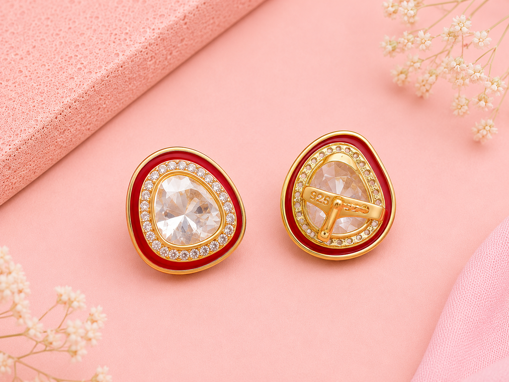 Regal Glow Studs Red