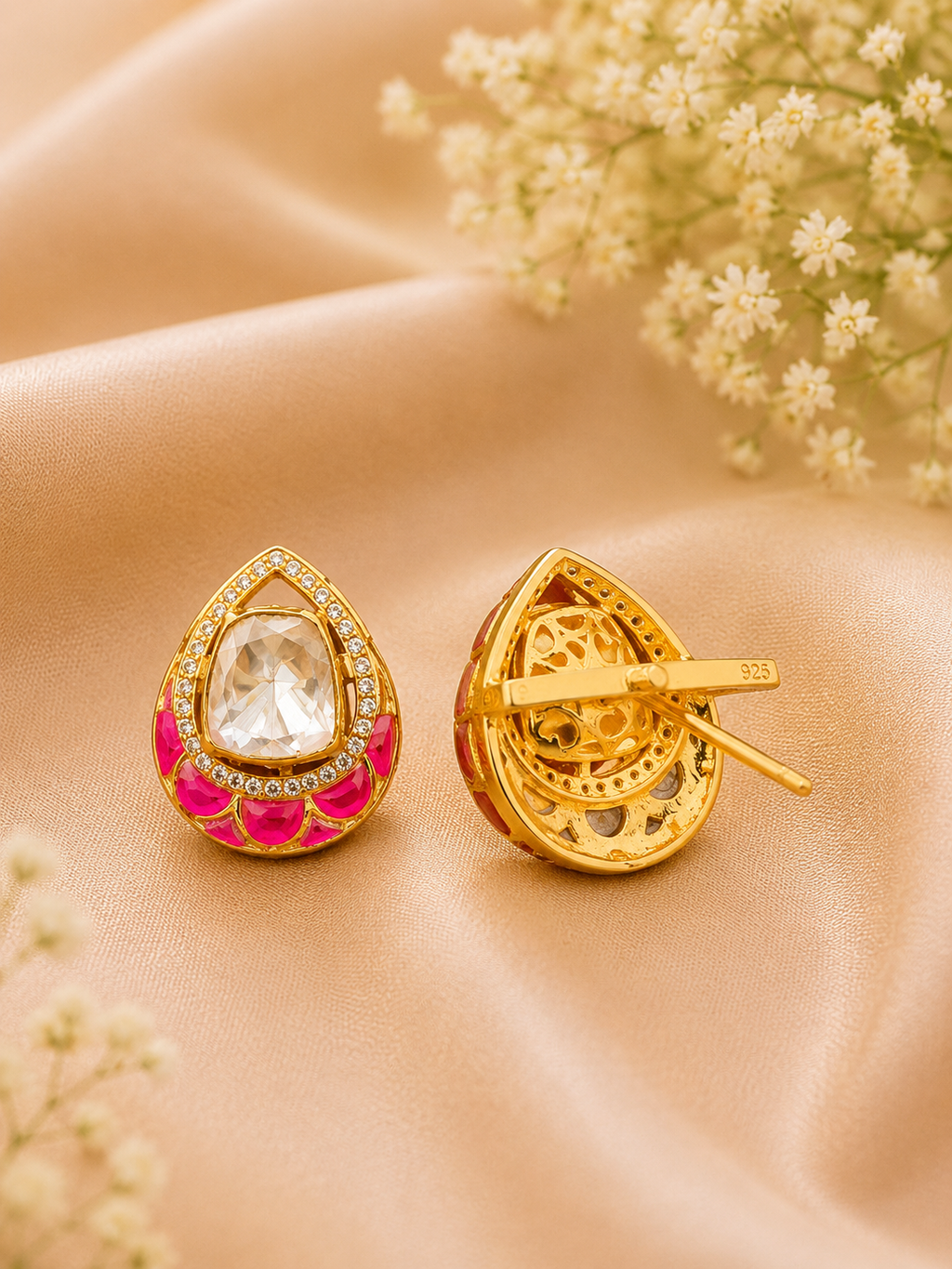 Rosette Polki Studs