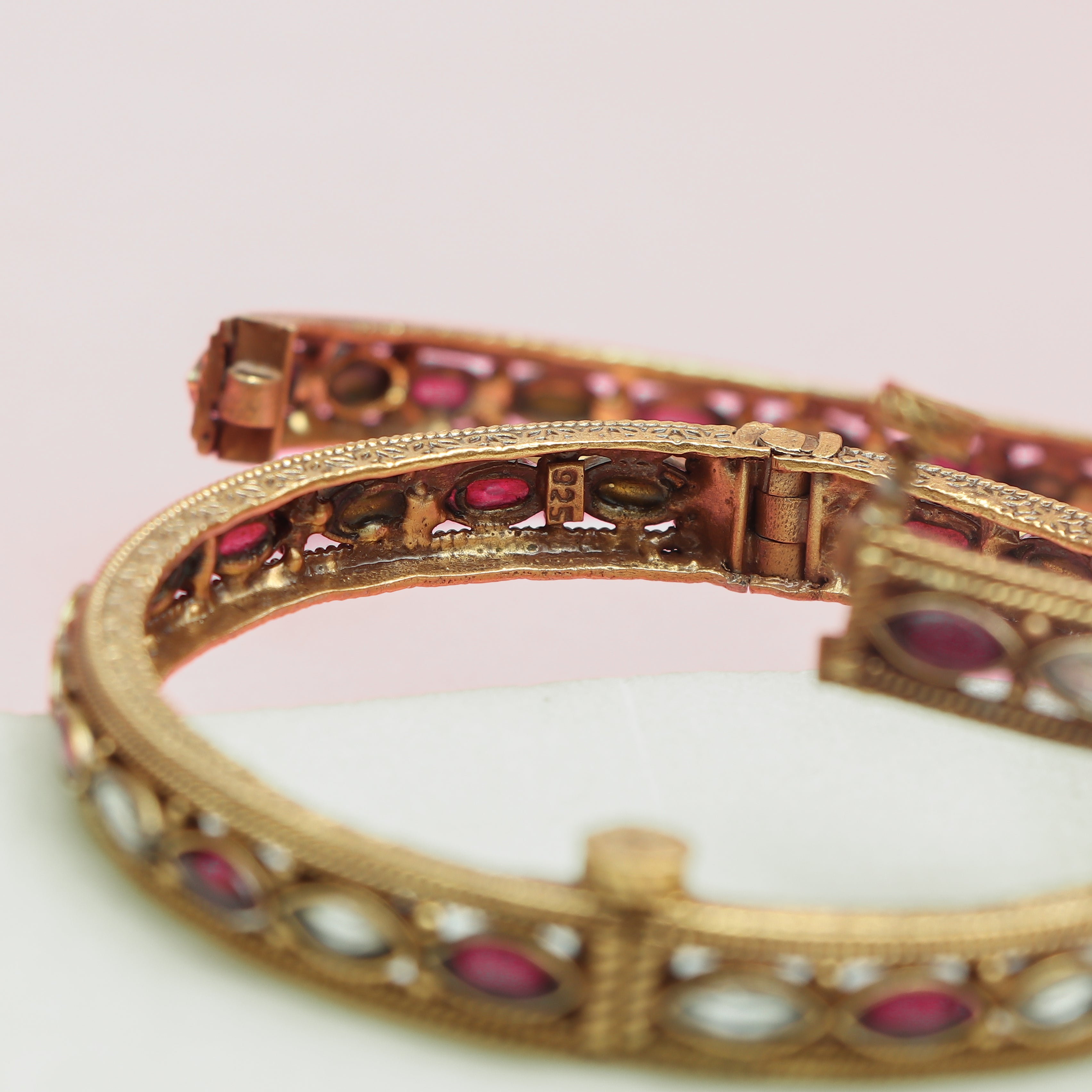 Ruby-Kundan Elegance Bangle