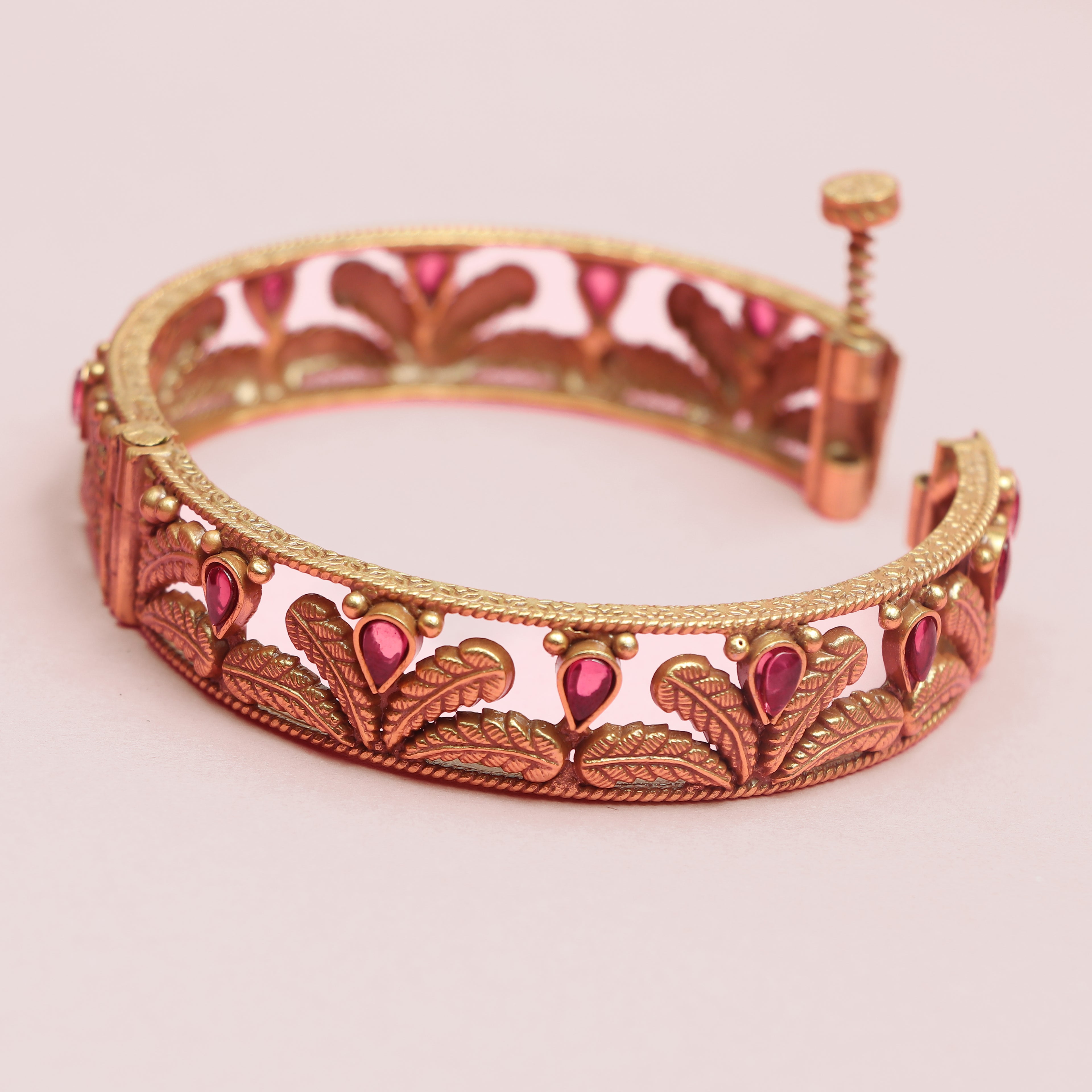 Amour Ruby Leaf Bangle