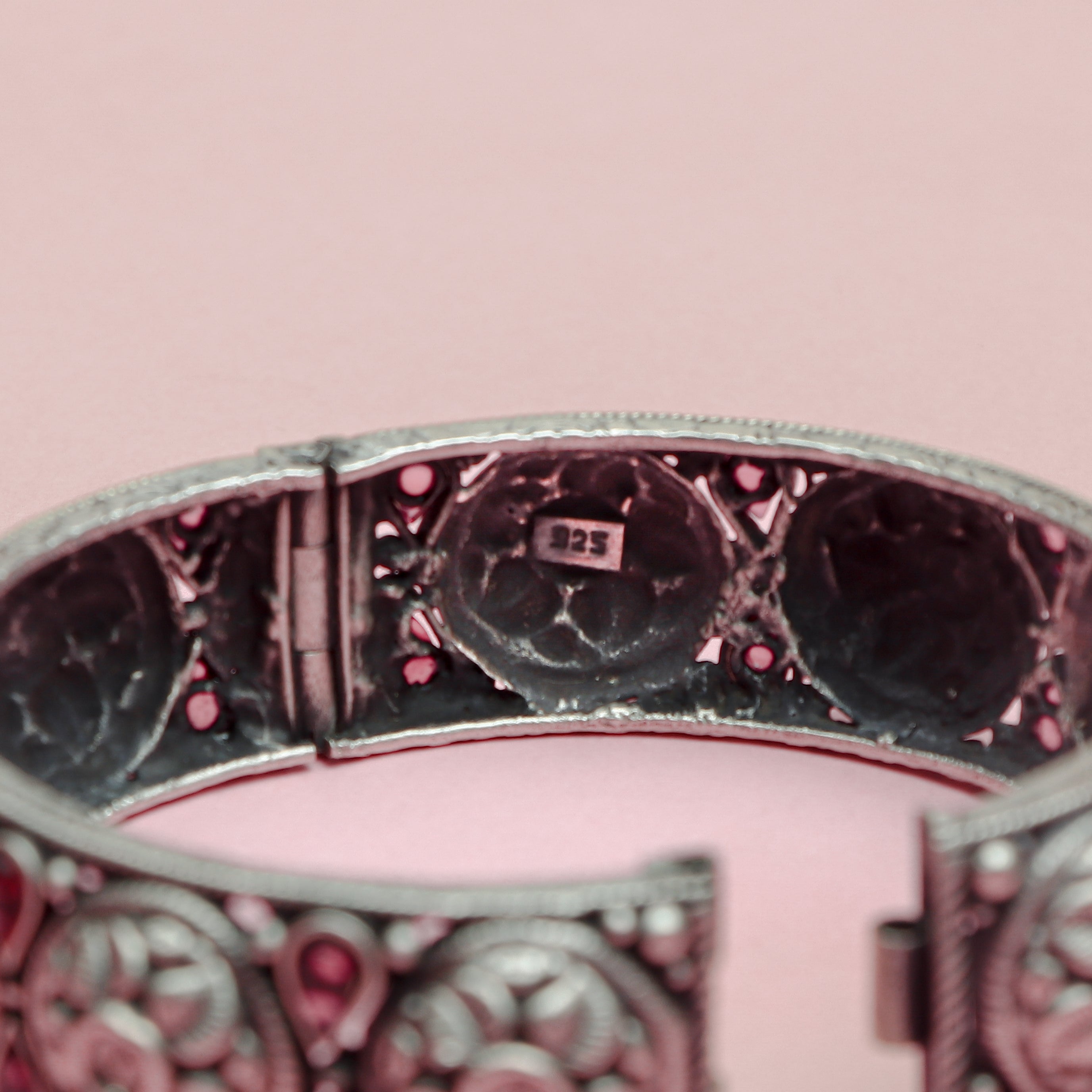 Silver Blossom Ruby Bracelet