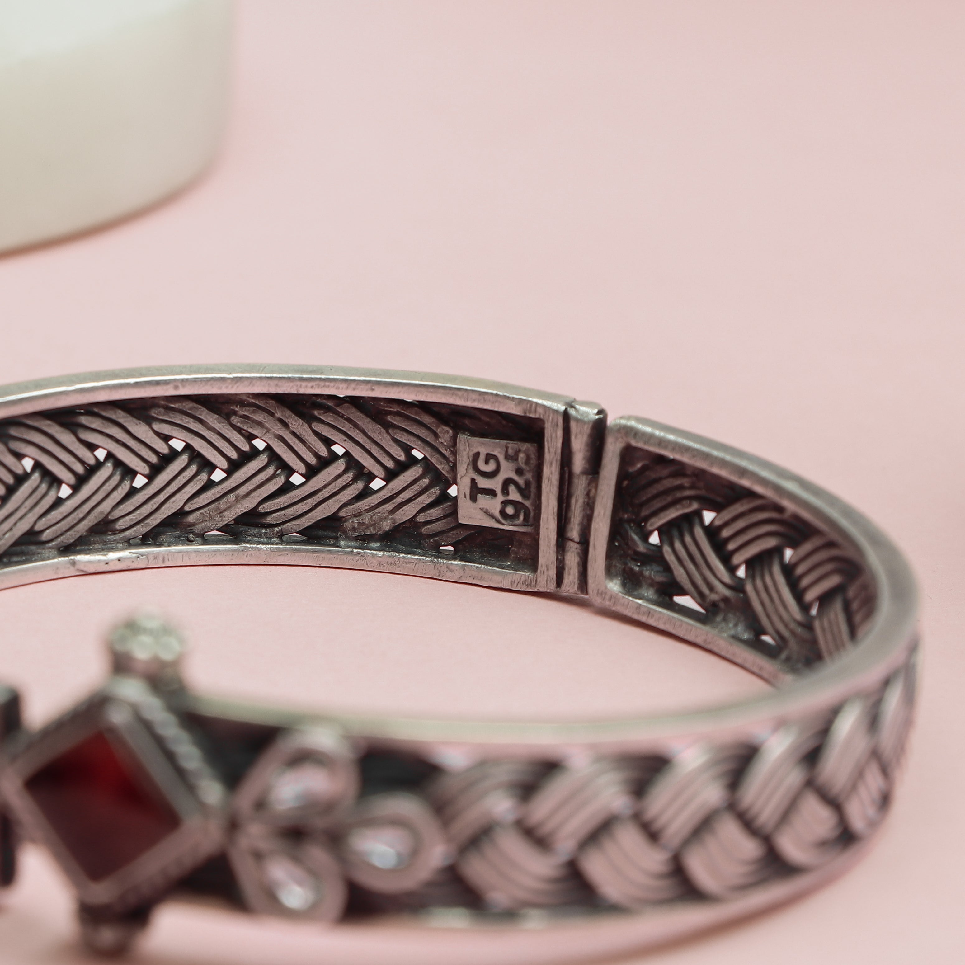 Ruby-Knot Floral Bangle