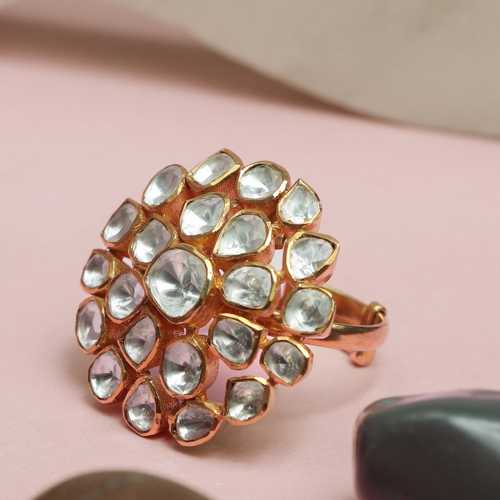 Polki Cluster Elegance Ring