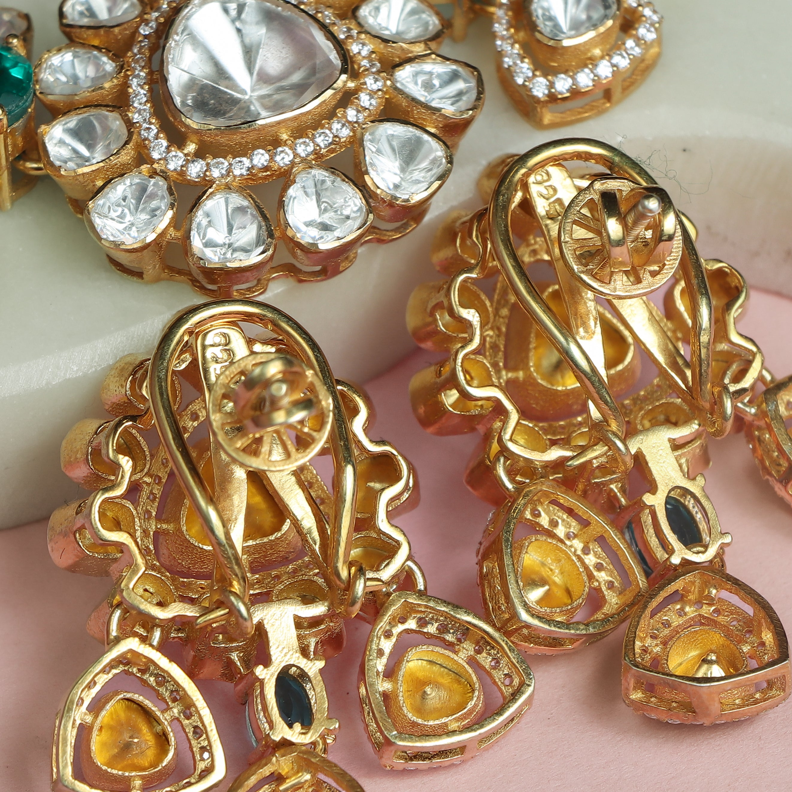 Regal Emerald Polki Choker Set.