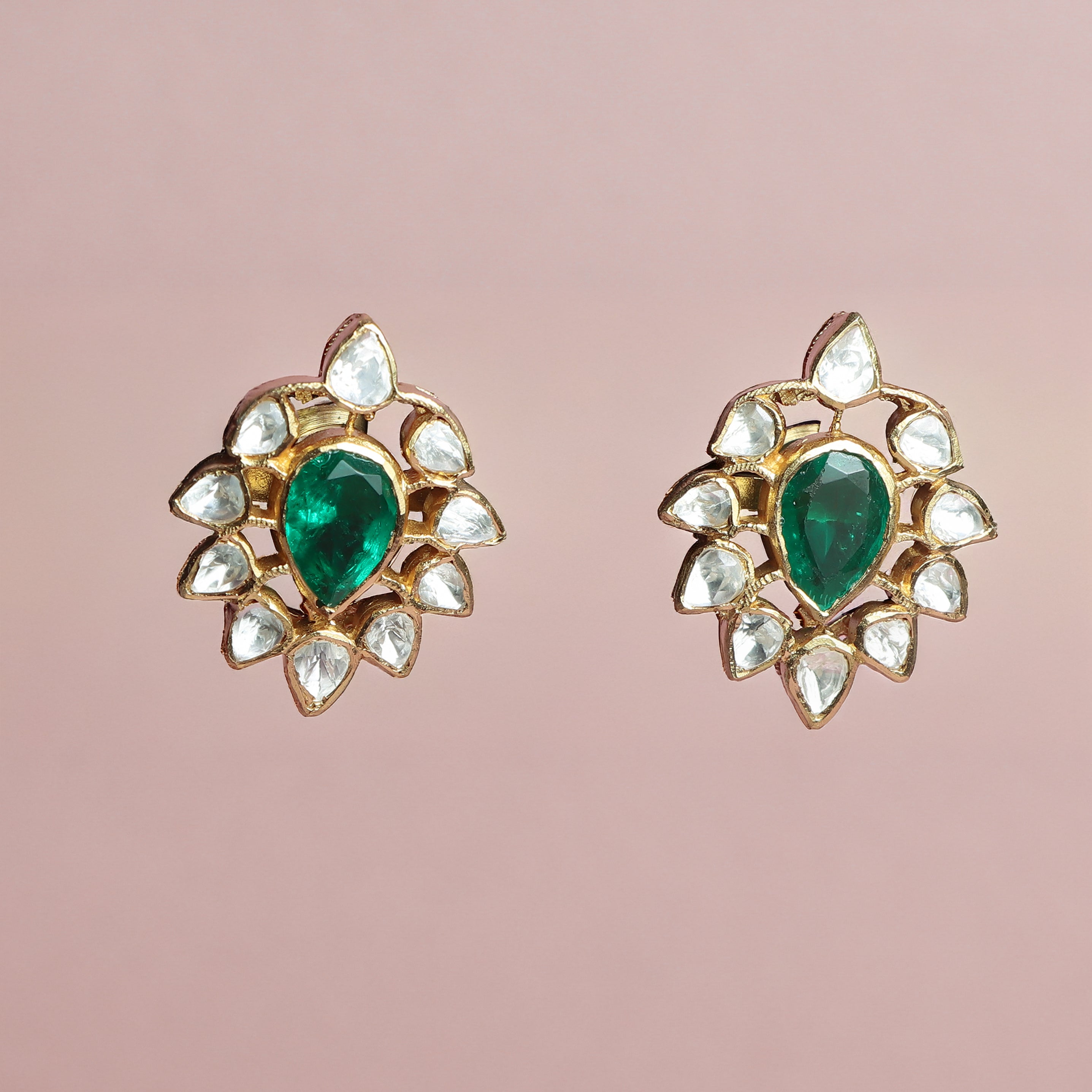 Teardrop Floral Studs