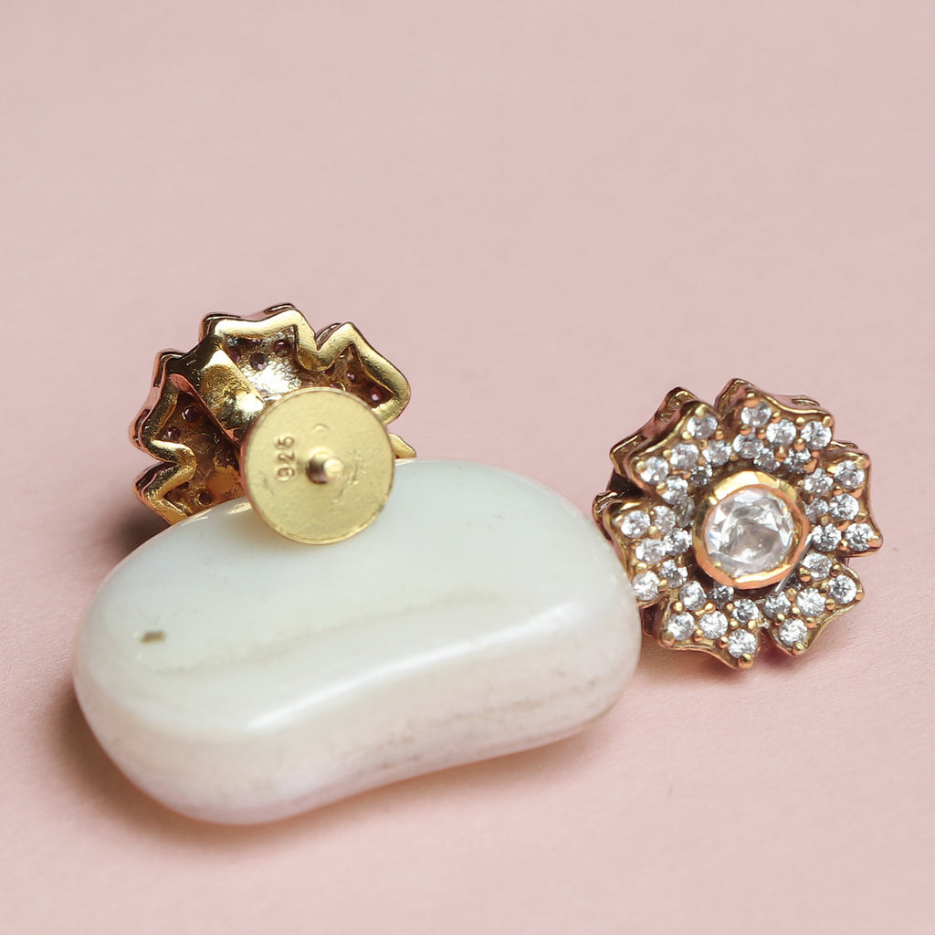 Diamond Floral Stud Earrings