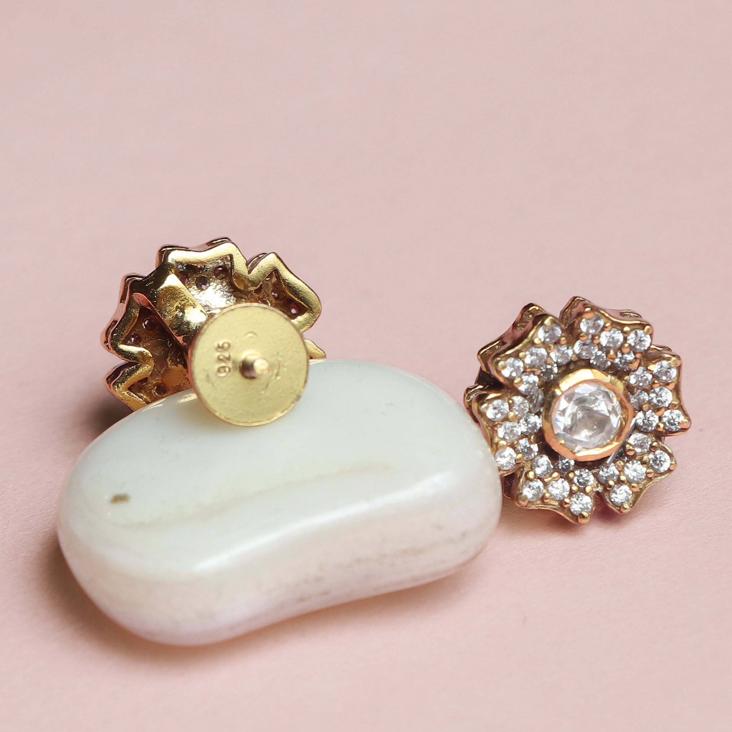 Diamond Floral Stud Earrings