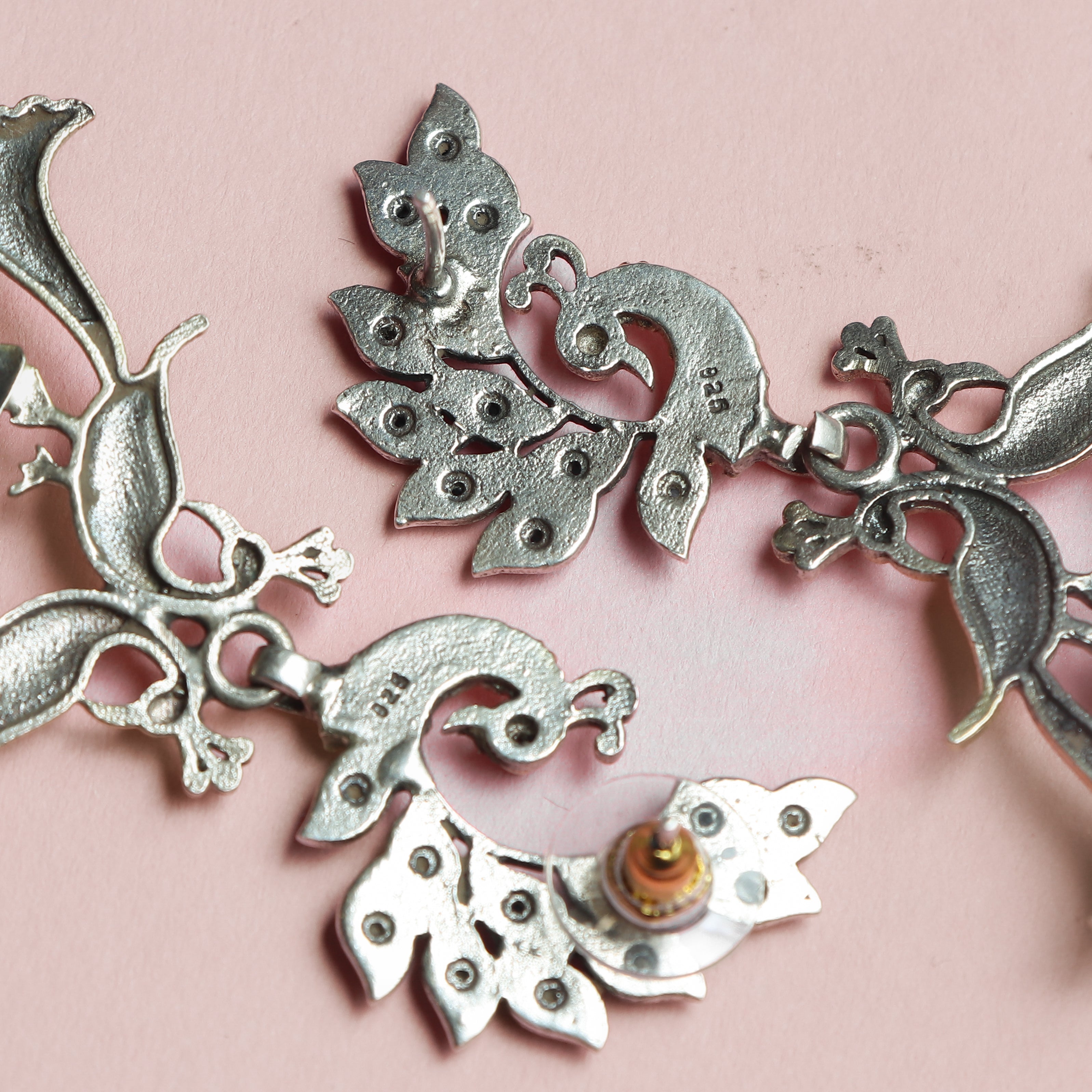 Peacock Lotus Earrings".