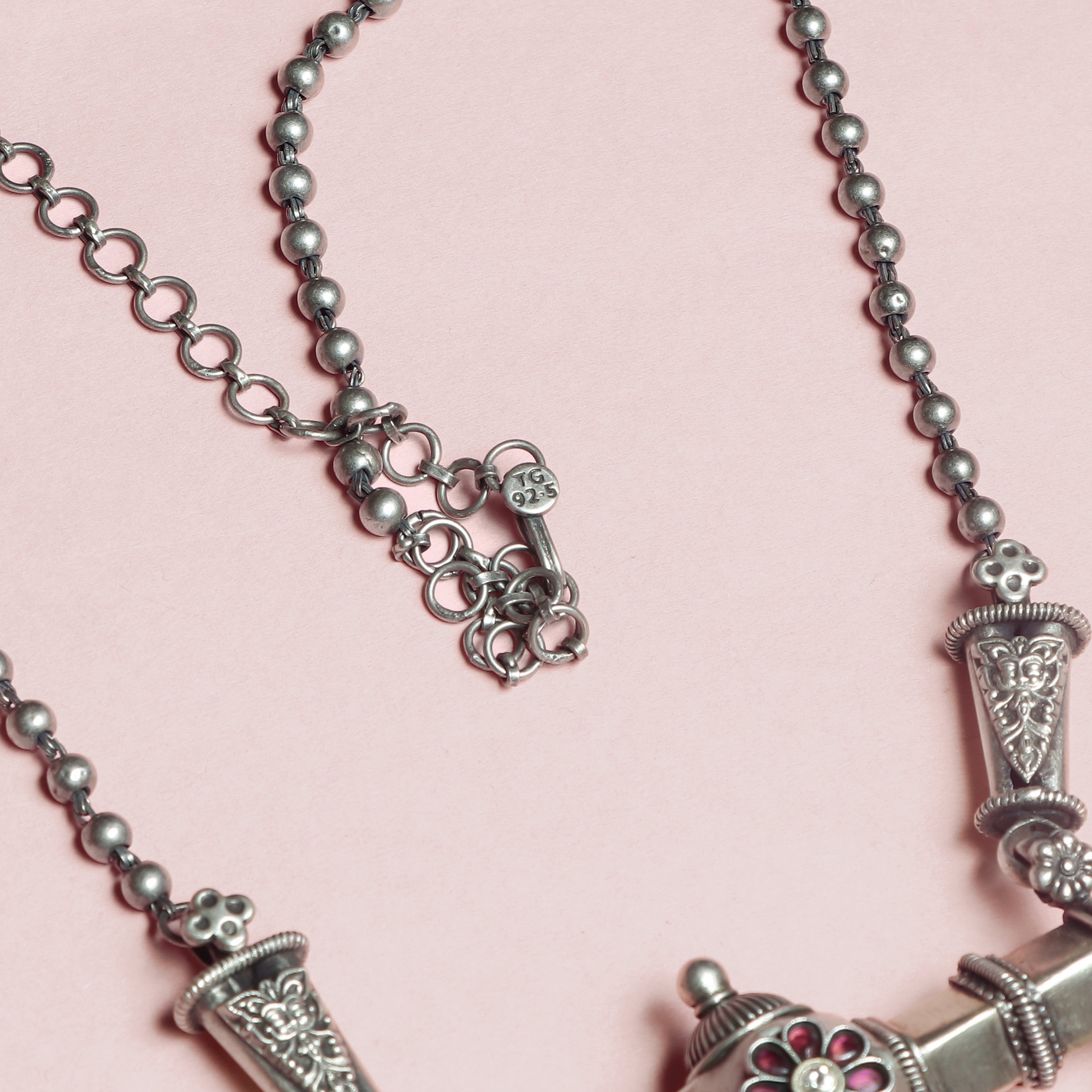 Vintage Ruby Pendant Maala