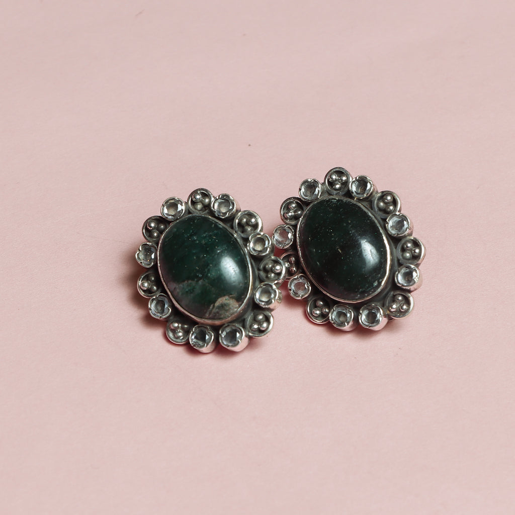Emerald Oval Stud