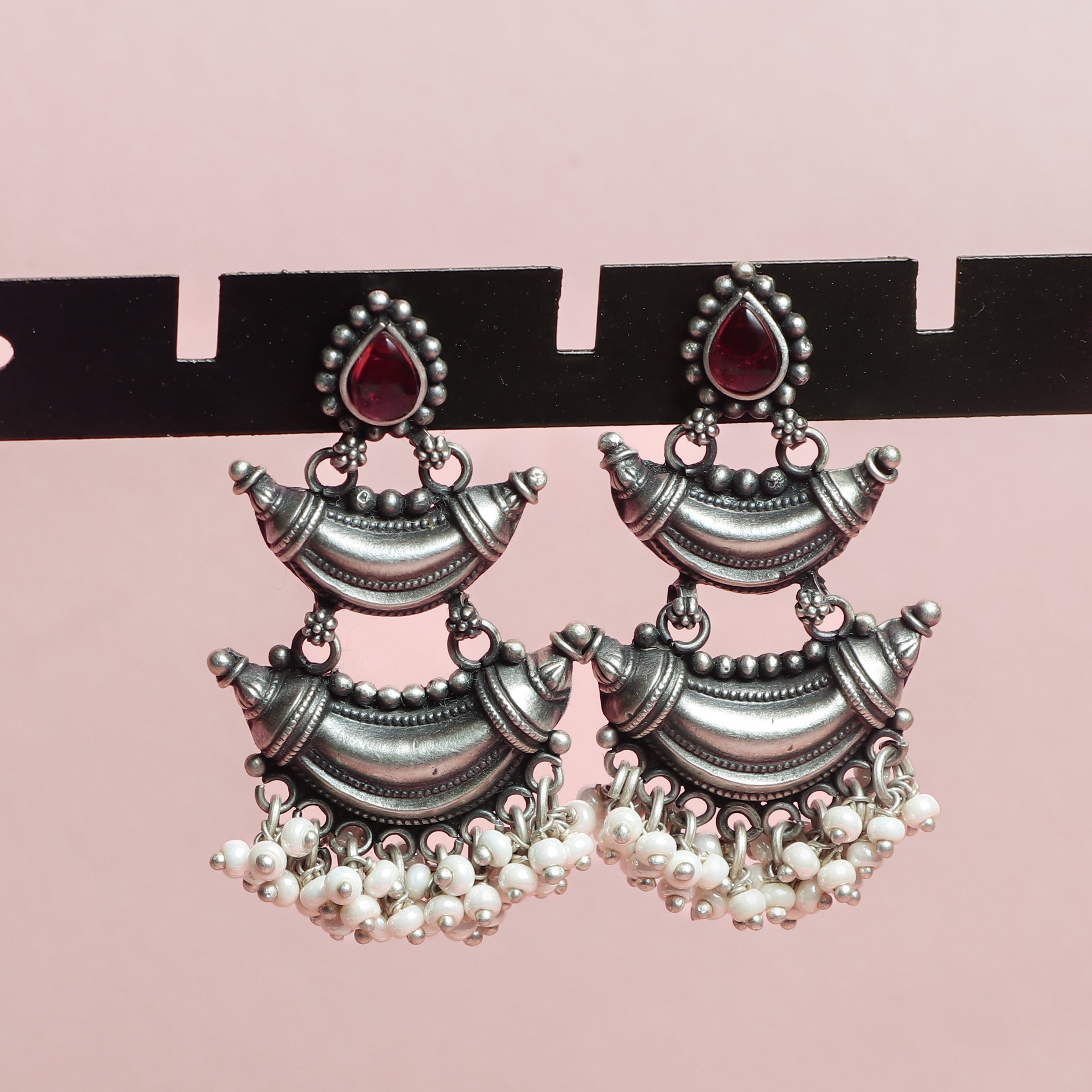 Ruby Red Teardrop  Earrings.