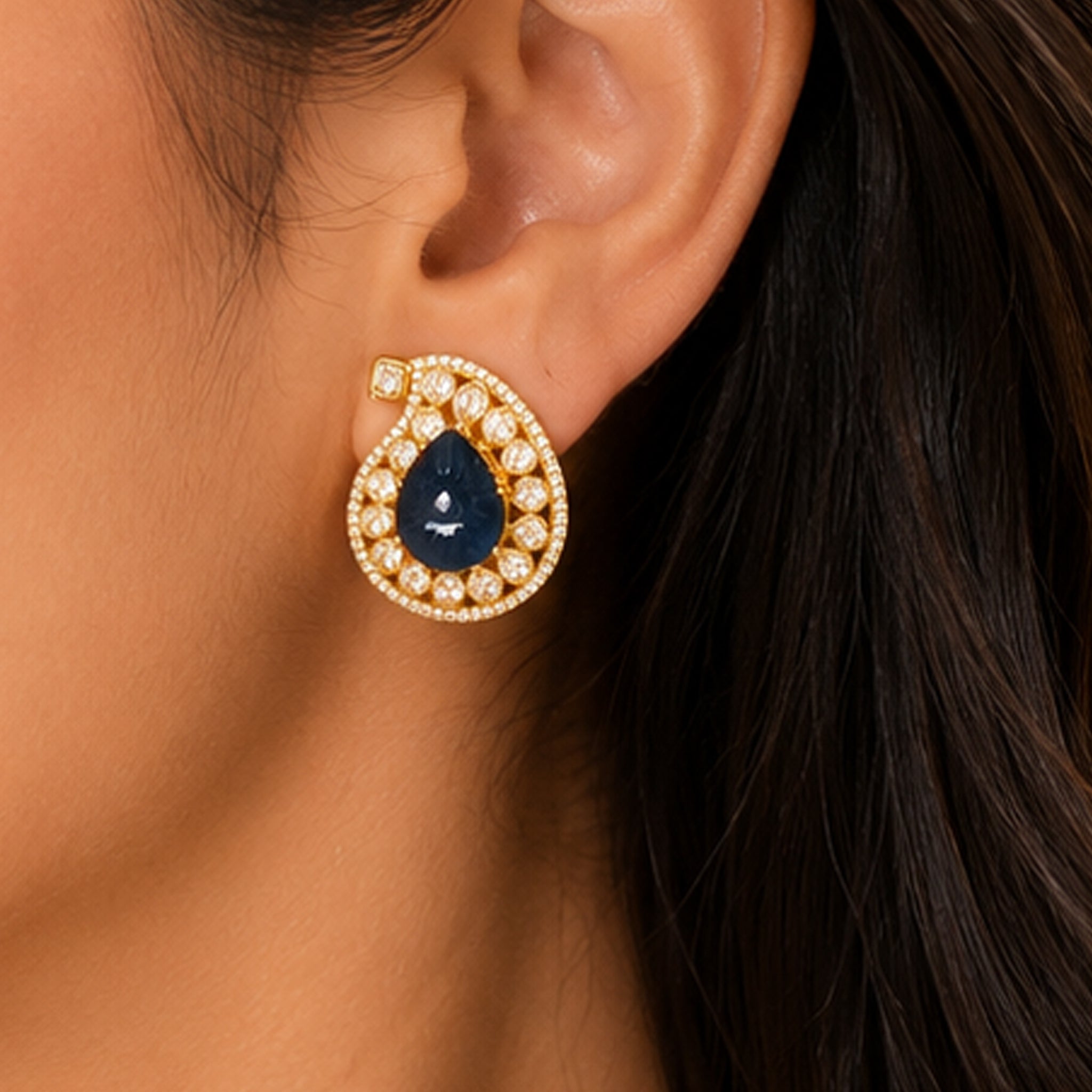 Midnight Noor Polki Studs