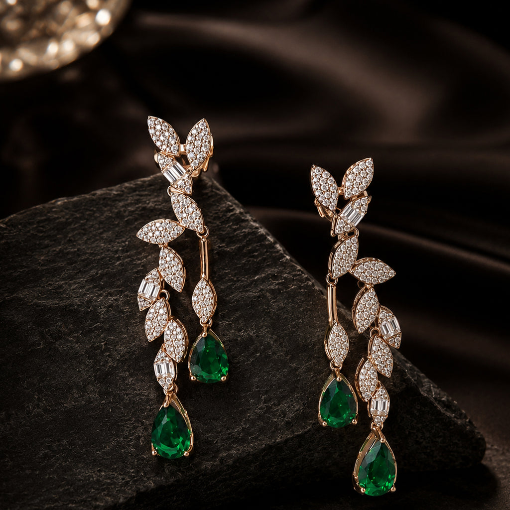 Emerald Vine Luxe Danglers