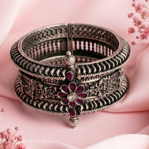 Midnight Bloom Oxidised Bangle