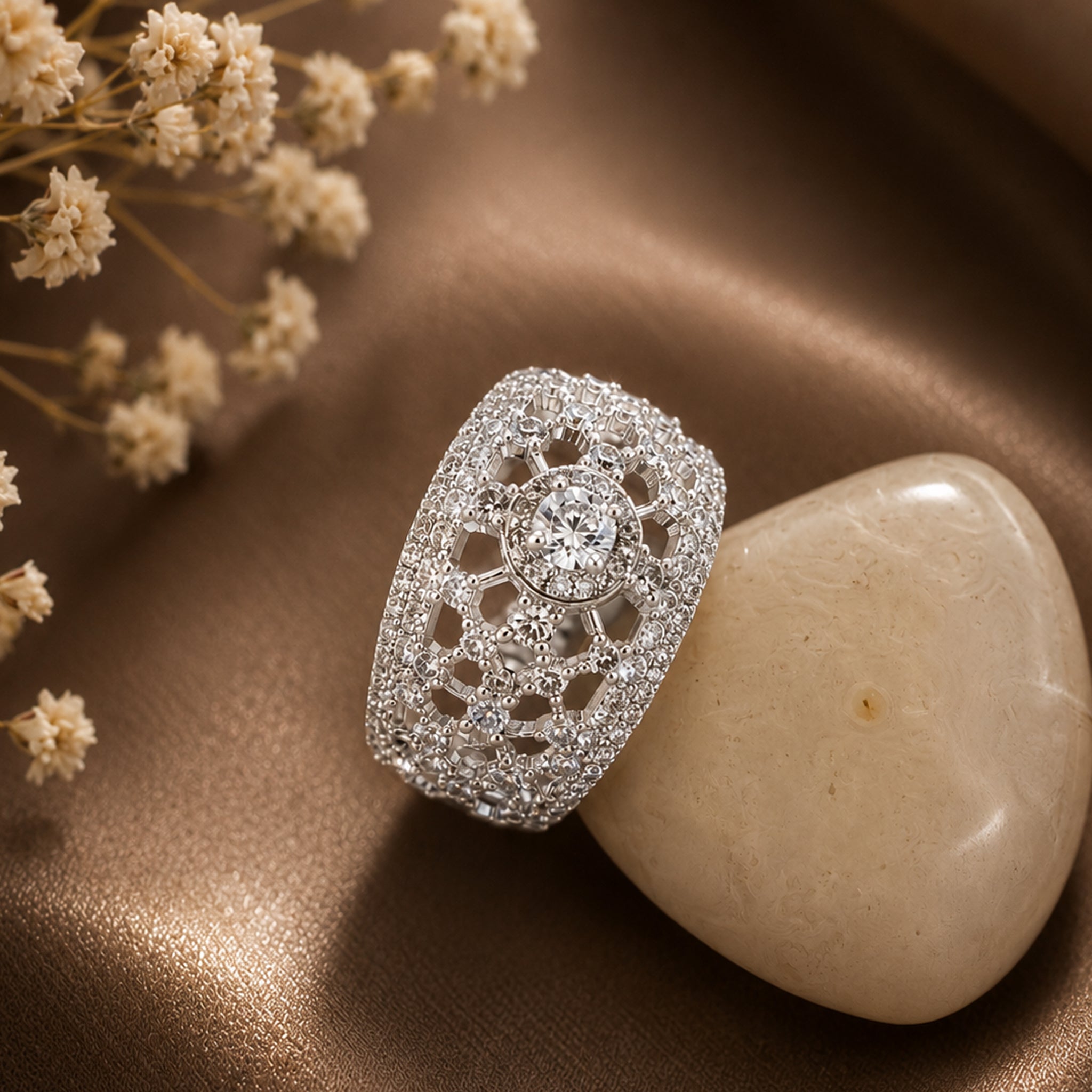 Celestial Lace Halo Ring