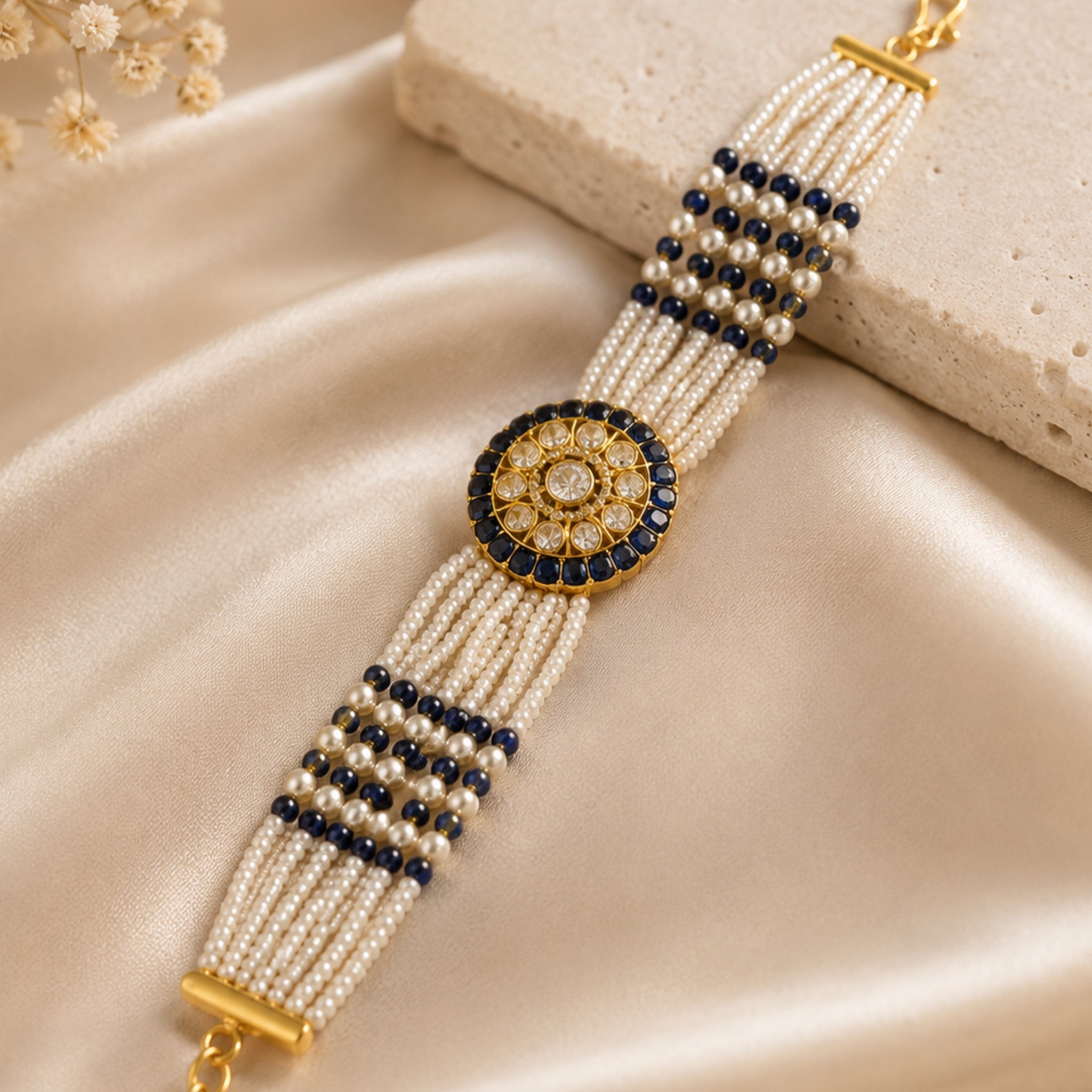 Royal Pearl Medallion Bracelet