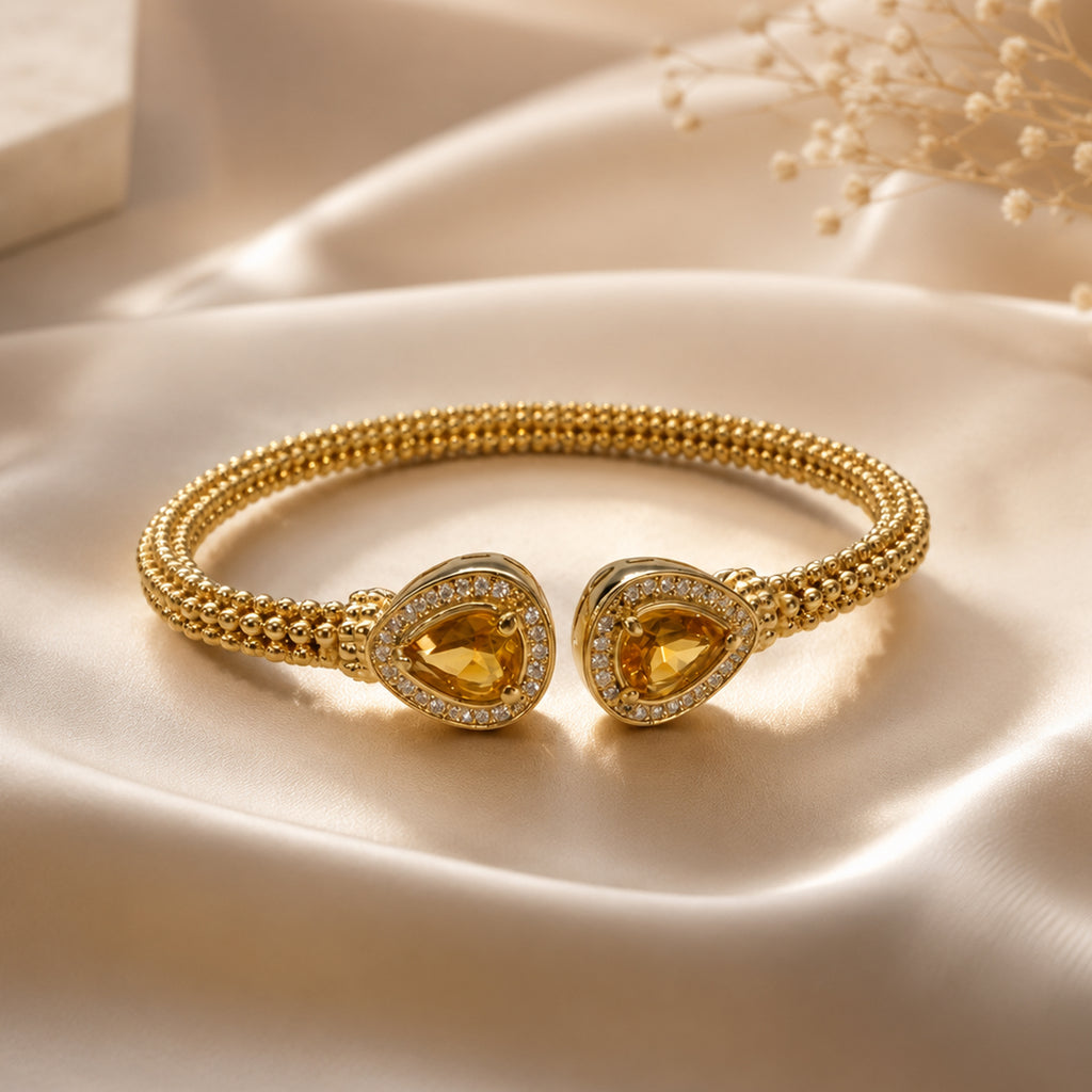 Golden Aura Citrine Cuff Bracelet