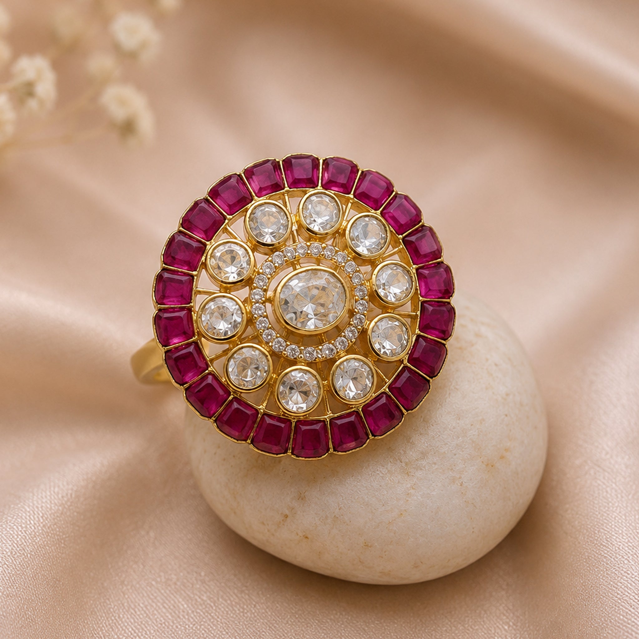 Ruby Radiance Halo Ring